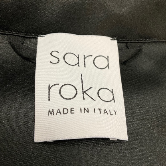 SARA ROKA BLACK MULTI 2023 KENJI TULLE MIDI WRAP DRESS - Picture 4 of 6